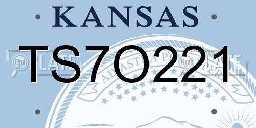 TS7O221 Kansas License Plate