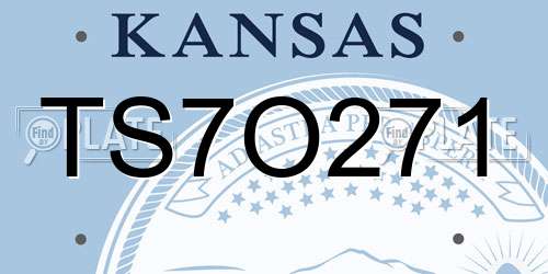 TS7O271 Kansas License Plate