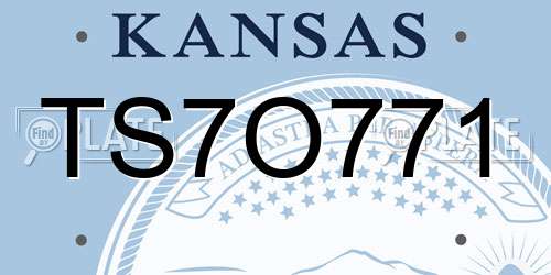 TS7O771 Kansas License Plate