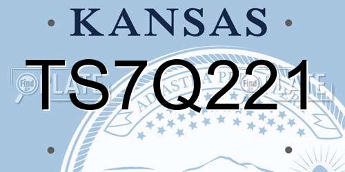 TS7Q221 Kansas License Plate