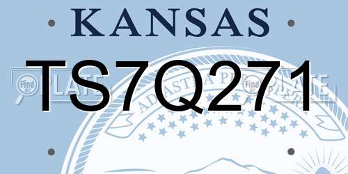 TS7Q271 Kansas License Plate