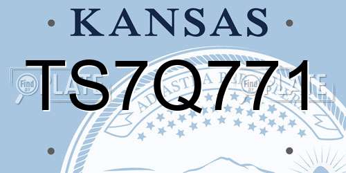 TS7Q771 Kansas License Plate