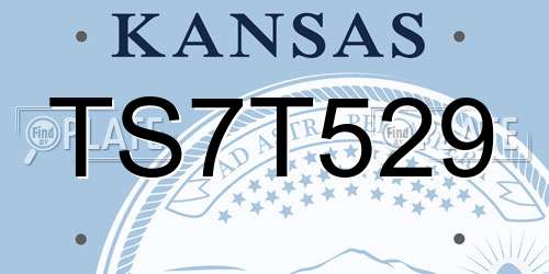 TS7T529 Kansas License Plate