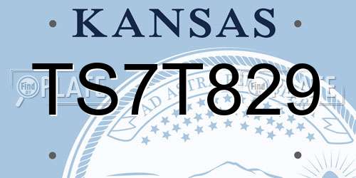 TS7T829 Kansas License Plate