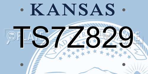 TS7Z829 Kansas License Plate