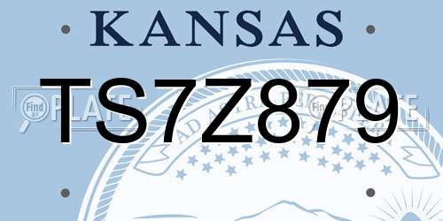 TS7Z879 Kansas License Plate
