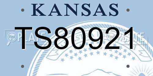 TS80921 Kansas License Plate