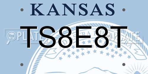 TS8E8T Kansas License Plate