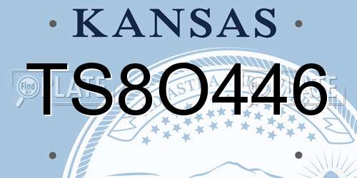 TS8O446 Kansas License Plate