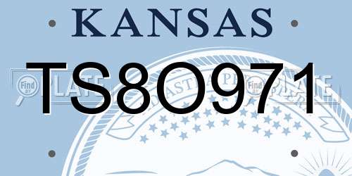 TS8O971 Kansas License Plate