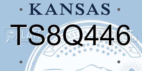 TS8Q446 Kansas License Plate