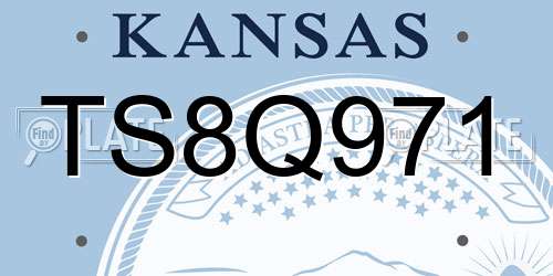 TS8Q971 Kansas License Plate