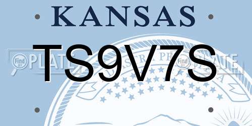 TS9V7S Kansas License Plate
