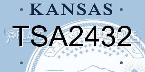 TSA2432 Kansas License Plate