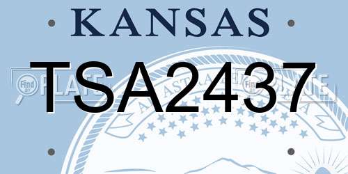 TSA2437 Kansas License Plate
