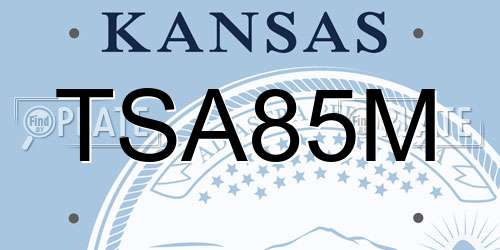 TSA85M Kansas License Plate