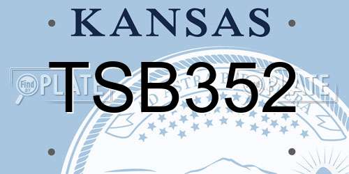TSB352 Kansas License Plate
