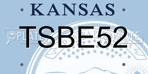 TSBE52 Kansas License Plate