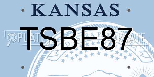 TSBE87 Kansas License Plate