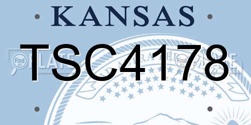 TSC4178 Kansas License Plate