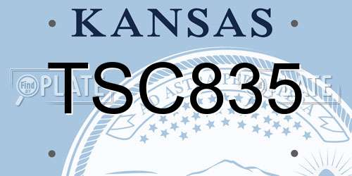 TSC835 Kansas License Plate