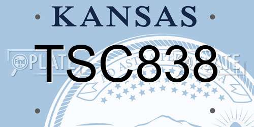 TSC838 Kansas License Plate