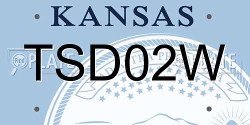 TSD02W Kansas License Plate