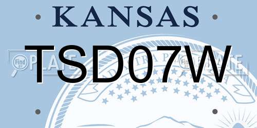 TSD07W Kansas License Plate
