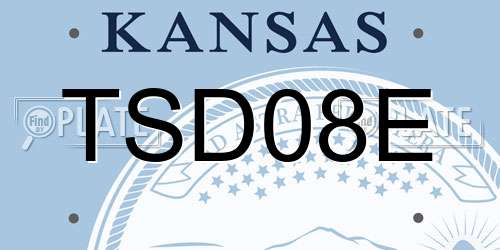 TSD08E Kansas License Plate