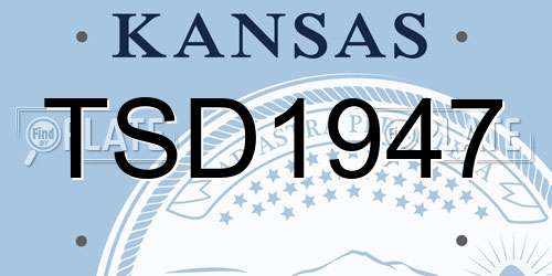TSD1947 Kansas License Plate