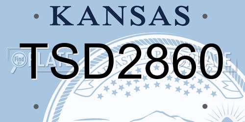 TSD2860 Kansas License Plate