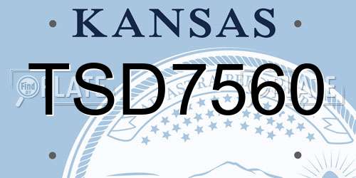 TSD7560 Kansas License Plate
