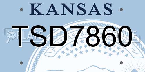 TSD7860 Kansas License Plate