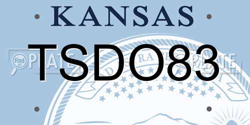 TSDO83 Kansas License Plate