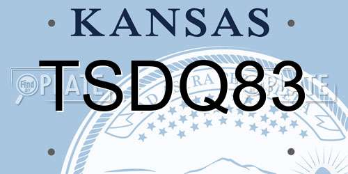 TSDQ83 Kansas License Plate