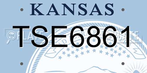 TSE6861 Kansas License Plate