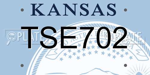 TSE702 Kansas License Plate