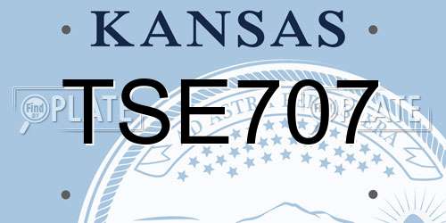TSE707 Kansas License Plate