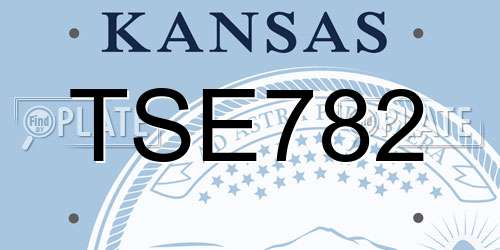 TSE782 Kansas License Plate