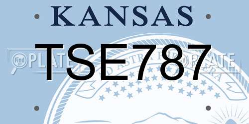 TSE787 Kansas License Plate