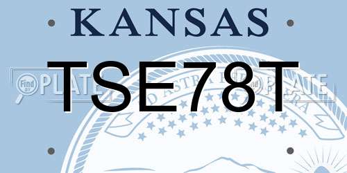 TSE78T Kansas License Plate