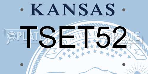 TSET52 Kansas License Plate
