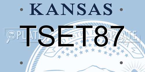 TSET87 Kansas License Plate