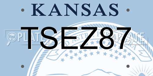 TSEZ87 Kansas License Plate