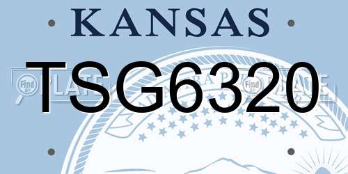 TSG6320 Kansas License Plate