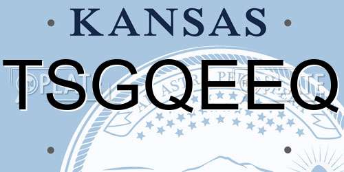 TSGQEEQ Kansas License Plate