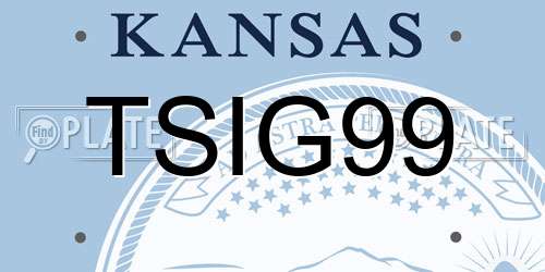 TSIG99 Kansas License Plate