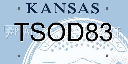 TSOD83 Kansas License Plate
