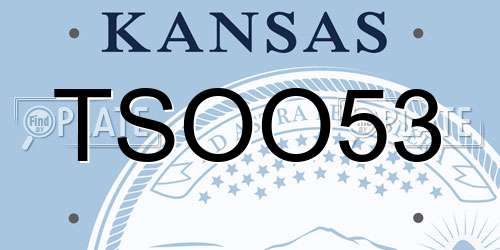 TSOO53 Kansas License Plate