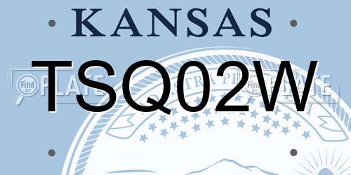 TSQ02W Kansas License Plate